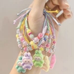 Labubu Inspired Macramé Bracelet Lavender Dream